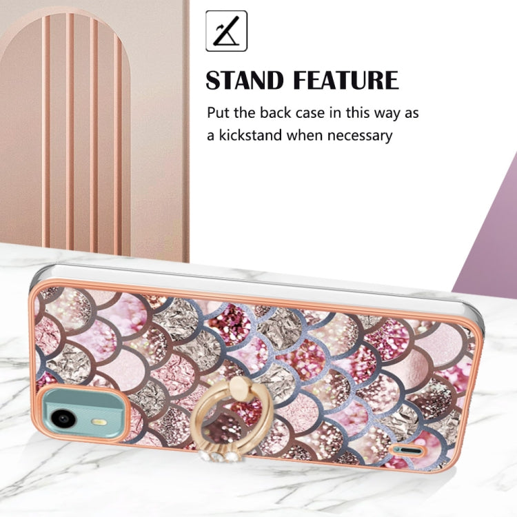 Electroplating IMD TPU Phone Case with Ring, For Nokia C12, For Nokia C31