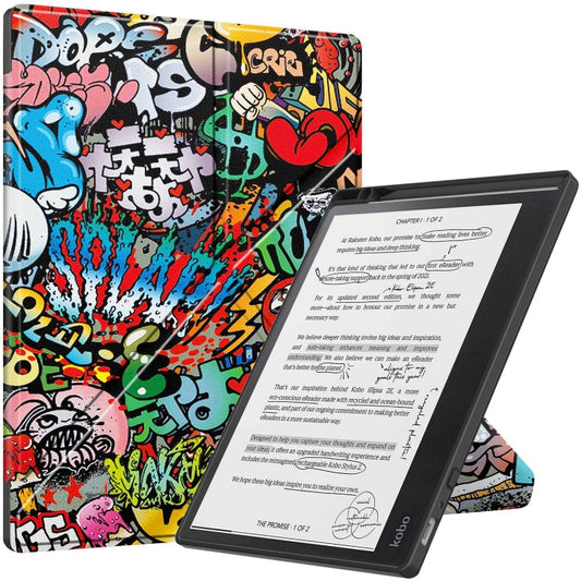 Painted Deformation TPU Leather Smart Tablet Case, For Kobo Elipsa 2E