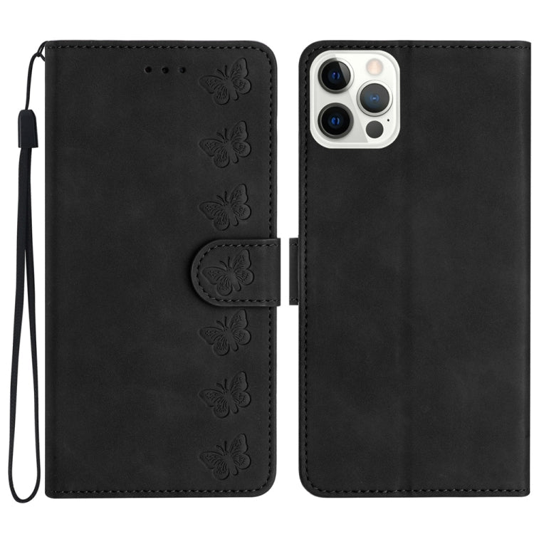 Seven Butterflies Embossed Leather Phone Case, For iPhone 13 mini, For iPhone 12, For iPhone 12 Pro Max, For iPhone 12 Pro