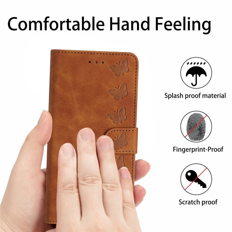 Seven Butterflies Embossed Leather Phone Case, For iPhone 16, For iPhone 15 Pro Max, For iPhone 15 Pro, For iPhone 15 Plus