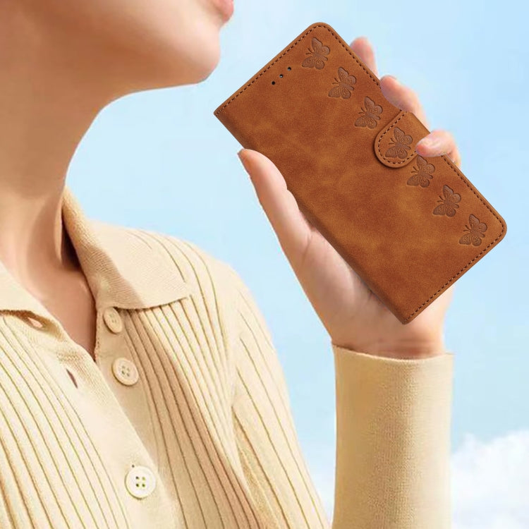 Seven Butterflies Embossed Leather Phone Case, For iPhone 16, For iPhone 15 Pro Max, For iPhone 15 Pro, For iPhone 15 Plus