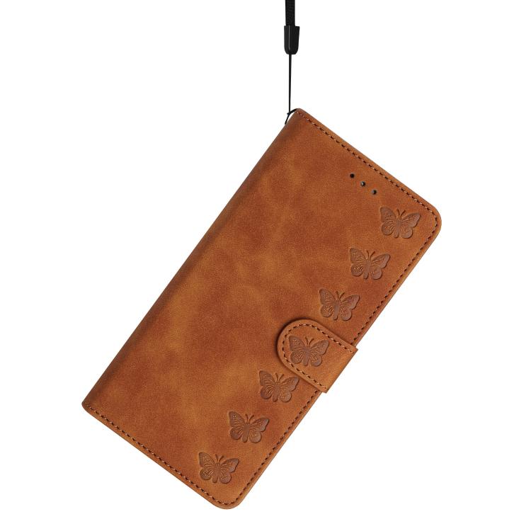 Seven Butterflies Embossed Leather Phone Case, For iPhone Air, For iPhone 16 Pro Max, For iPhone 16 Pro, For iPhone 16 Plus