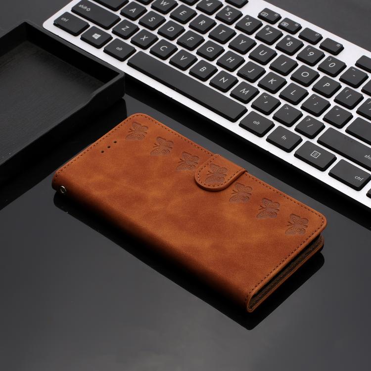 Seven Butterflies Embossed Leather Phone Case, For iPhone 16e / 17e, For iPhone 17 Pro Max, For iPhone 17 Pro, For iPhone 17