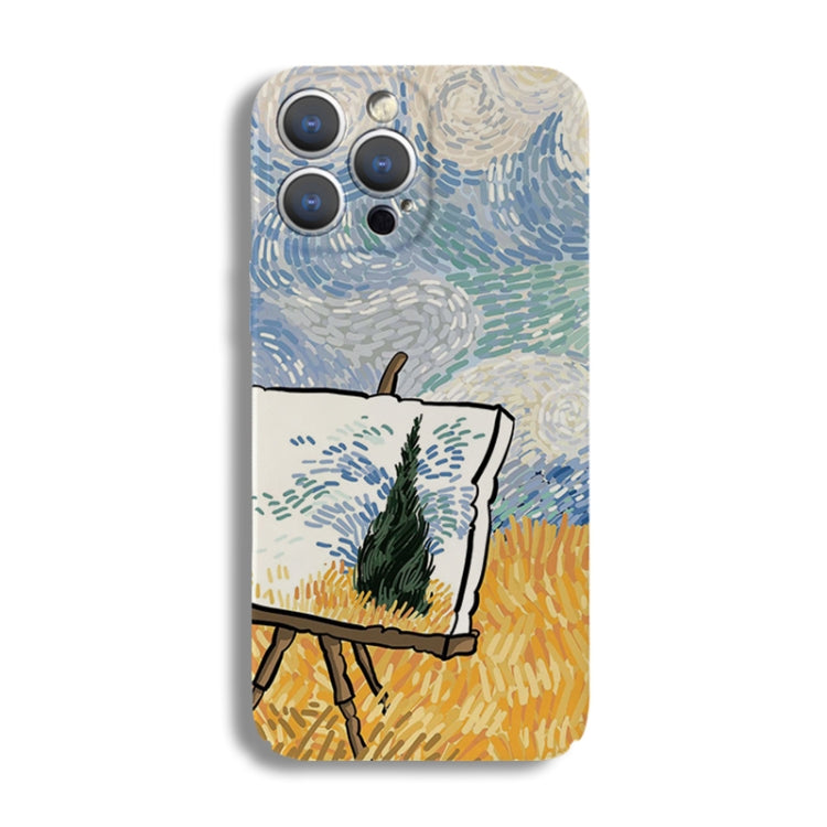 Precise Hole Oil Painting Pattern PC Phone Case, For iPhone 14 Pro, For iPhone 14 Pro Max