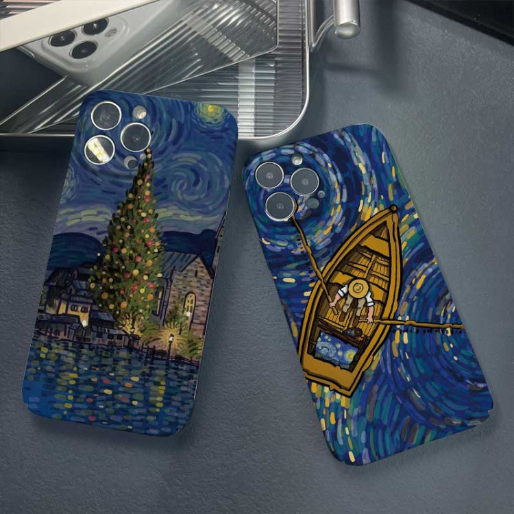 Precise Hole Oil Painting Pattern PC Phone Case, For iPhone 13 mini, For iPhone 12
