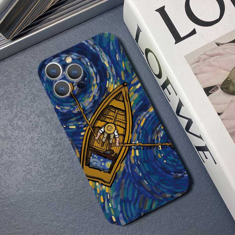 Precise Hole Oil Painting Pattern PC Phone Case, For iPhone 13 mini, For iPhone 12