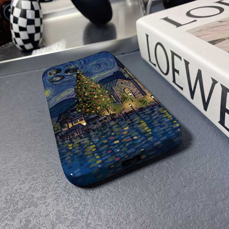 Precise Hole Oil Painting Pattern PC Phone Case, For iPhone 13 mini, For iPhone 12