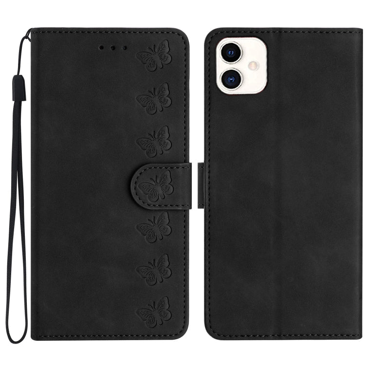 Seven Butterflies Embossed Leather Phone Case, For Samsung Galaxy A05, For Samsung Galaxy A10 / M10, For Samsung Galaxy A12 5G, For Samsung Galaxy A13 4G