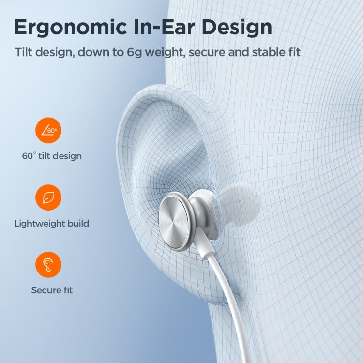 JOYROOM JR-EW03 3.5mm In-Ear Metal Wired Earphone, Length: 1.2m