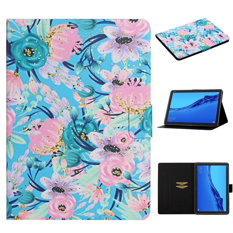 Flower Pattern Horizontal Flip Leather Case with Card Slots & Holder, For Samsung Galaxy Tab A 8.0 2019, For Samsung Galaxy Tab A 10.1 (2019), For Samsung Galaxy Tab S5e T720, For Samsung Galaxy Tab S6 Lite