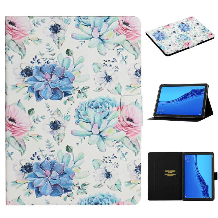 Flower Pattern Horizontal Flip Leather Case with Card Slots & Holder, For Samsung Galaxy Tab A 8.0 2019, For Samsung Galaxy Tab A 10.1 (2019), For Samsung Galaxy Tab S5e T720, For Samsung Galaxy Tab S6 Lite