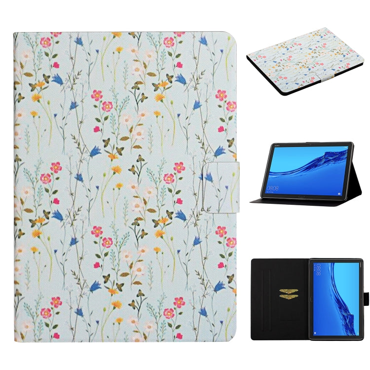 Flower Pattern Horizontal Flip Leather Case with Card Slots & Holder, For Samsung Galaxy Tab A 8.0 2019, For Samsung Galaxy Tab A 10.1 (2019), For Samsung Galaxy Tab S5e T720, For Samsung Galaxy Tab S6 Lite
