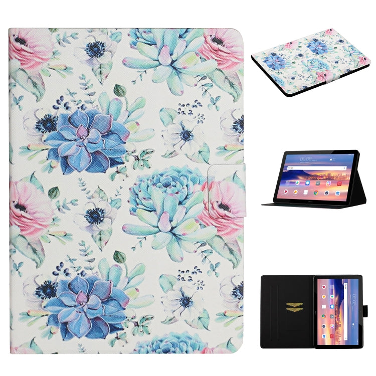 Flower Pattern Horizontal Flip Leather Case with Card Slots & Holder, For Samsung Galaxy Tab A 8.0 2019, For Samsung Galaxy Tab A 10.1 (2019), For Samsung Galaxy Tab S5e T720, For Samsung Galaxy Tab S6 Lite