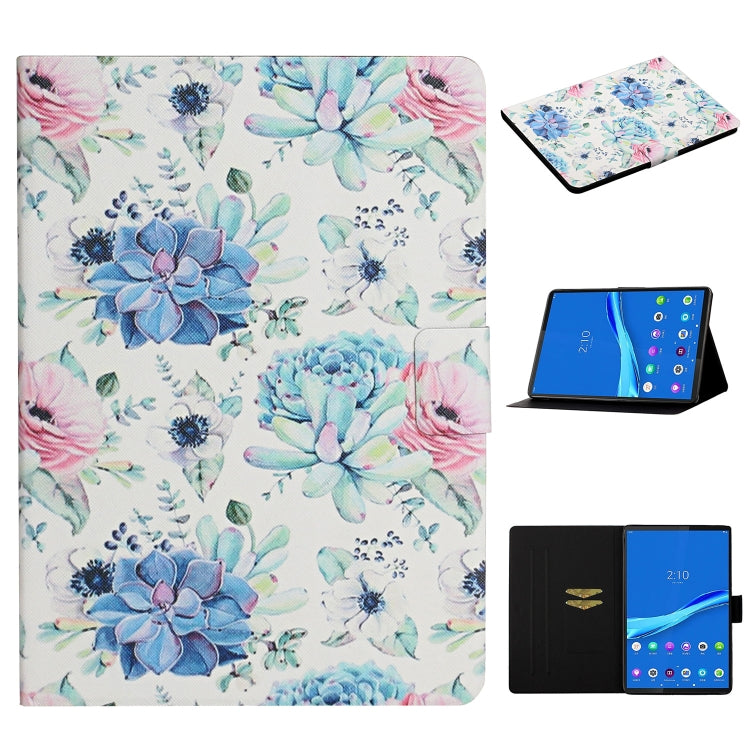 Flower Pattern Horizontal Flip Leather Case with Card Slots & Holder, For Samsung Galaxy Tab A 8.0 2019, For Samsung Galaxy Tab A 10.1 (2019), For Samsung Galaxy Tab S5e T720, For Samsung Galaxy Tab S6 Lite