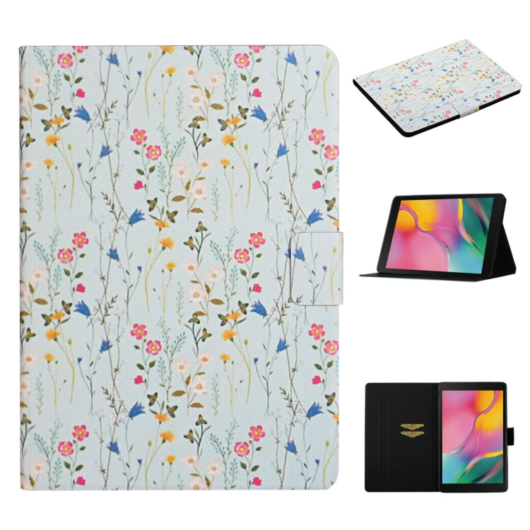 Flower Pattern Horizontal Flip Leather Case with Card Slots & Holder, For Samsung Galaxy Tab S6, For Amazon Kindle Fire 7 (2019), For Amazon Kindle Fire HD 8 (2020), For Amazon Kindle Fire HD 10