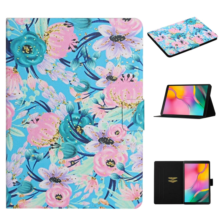 Flower Pattern Horizontal Flip Leather Case with Card Slots & Holder, For Samsung Galaxy Tab S6, For Amazon Kindle Fire 7 (2019), For Amazon Kindle Fire HD 8 (2020), For Amazon Kindle Fire HD 10