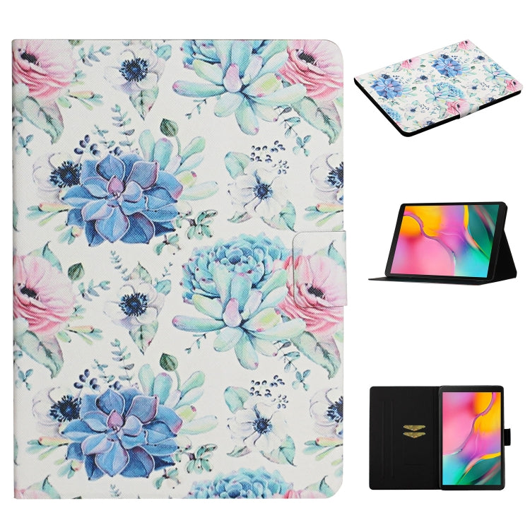 Flower Pattern Horizontal Flip Leather Case with Card Slots & Holder, For Samsung Galaxy Tab S6, For Amazon Kindle Fire 7 (2019), For Amazon Kindle Fire HD 8 (2020), For Amazon Kindle Fire HD 10