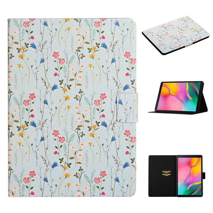 Flower Pattern Horizontal Flip Leather Case with Card Slots & Holder, For Samsung Galaxy Tab S6, For Amazon Kindle Fire 7 (2019), For Amazon Kindle Fire HD 8 (2020), For Amazon Kindle Fire HD 10