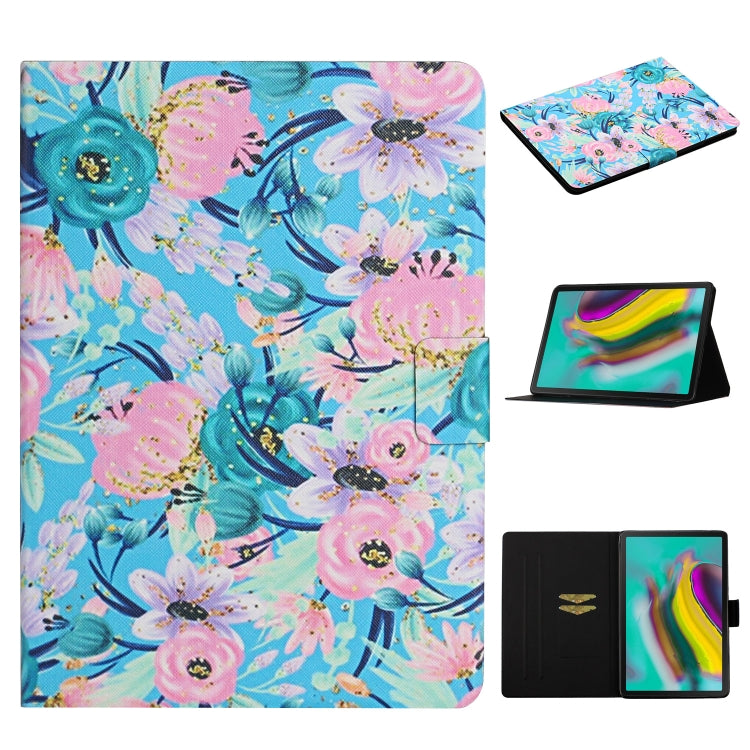 Flower Pattern Horizontal Flip Leather Case with Card Slots & Holder, For Samsung Galaxy Tab S6, For Amazon Kindle Fire 7 (2019), For Amazon Kindle Fire HD 8 (2020), For Amazon Kindle Fire HD 10