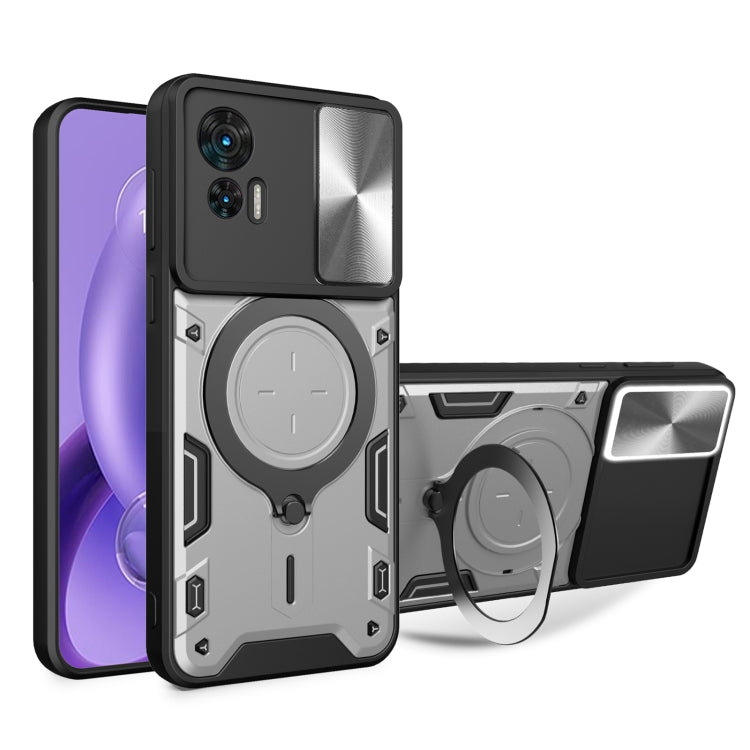 CD Texture Sliding Camshield Magnetic Holder Phone Case, For Motorola Moto E13, For Motorola Moto E22 / E22i, For Motorola Edge 30 Fusion, For Motorola Edge 30 Neo