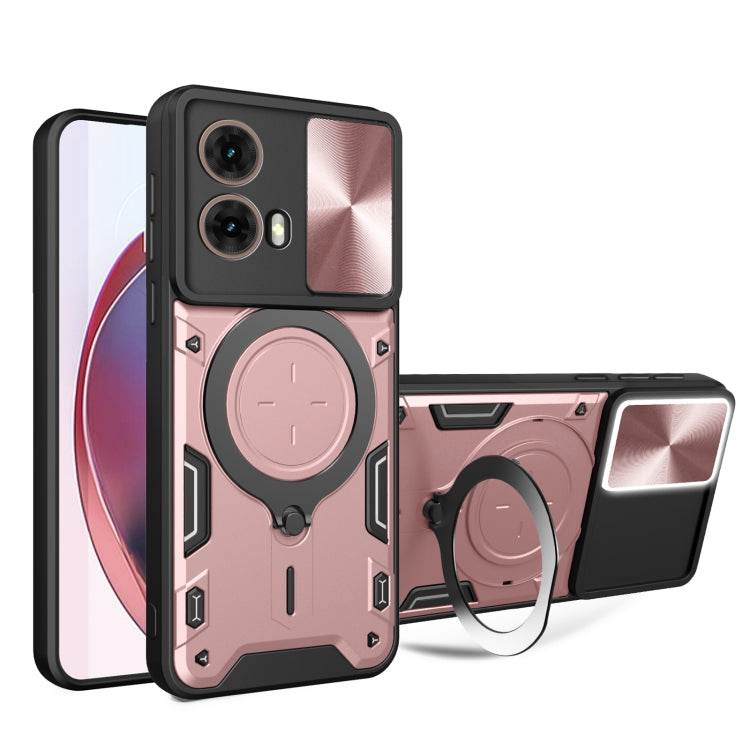 CD Texture Sliding Camshield Magnetic Holder Phone Case, For Motorola Moto G35, For Motorola Moto G55, For Motorola Edge 50 Neo, For Motorola Moto G85