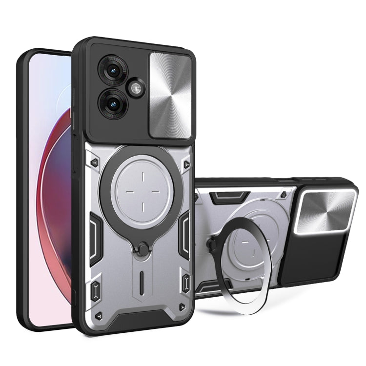 CD Texture Sliding Camshield Magnetic Holder Phone Case, For Motorola Moto G35, For Motorola Moto G55, For Motorola Edge 50 Neo, For Motorola Moto G85