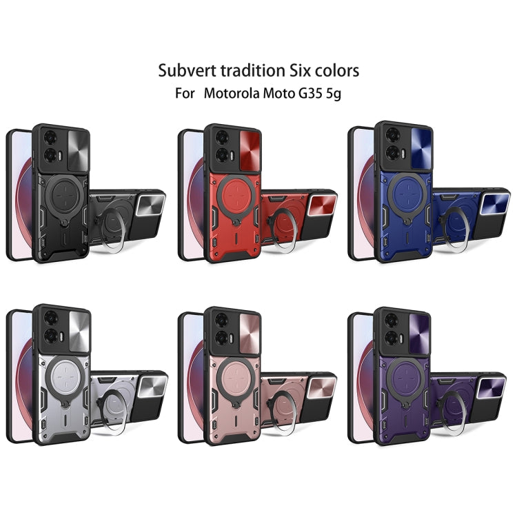CD Texture Sliding Camshield Magnetic Holder Phone Case, For Motorola Moto G35, For Motorola Moto G55, For Motorola Edge 50 Neo, For Motorola Moto G85