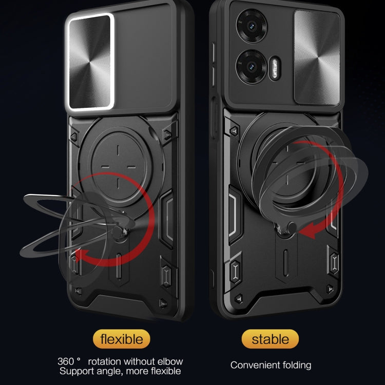 CD Texture Sliding Camshield Magnetic Holder Phone Case, For Motorola Moto G35, For Motorola Moto G55, For Motorola Edge 50 Neo, For Motorola Moto G85