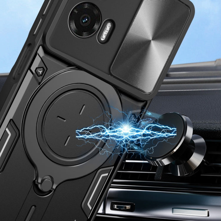 CD Texture Sliding Camshield Magnetic Holder Phone Case, For Motorola Moto G35, For Motorola Moto G55, For Motorola Edge 50 Neo, For Motorola Moto G85