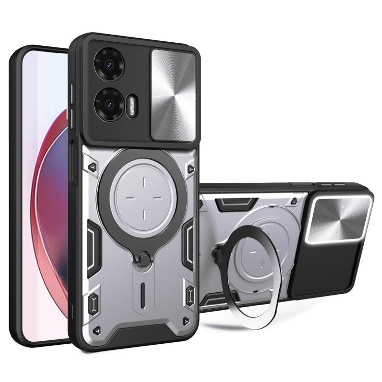CD Texture Sliding Camshield Magnetic Holder Phone Case, For Motorola Moto G35, For Motorola Moto G55, For Motorola Edge 50 Neo, For Motorola Moto G85