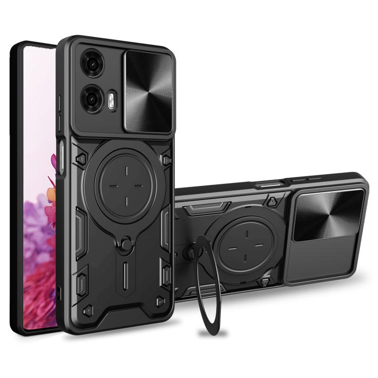 CD Texture Sliding Camshield Magnetic Holder Phone Case, For Motorola Edge 50 Pro Global, For Motorola Moto G24 Power, For Motorola Moto E22 / E22i, For Motorola Edge 30 Fusion