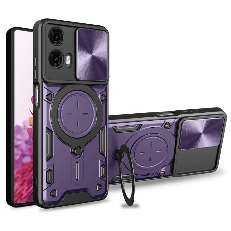 CD Texture Sliding Camshield Magnetic Holder Phone Case, For Motorola Edge 50 Pro Global, For Motorola Moto G24 Power, For Motorola Moto E22 / E22i, For Motorola Edge 30 Fusion