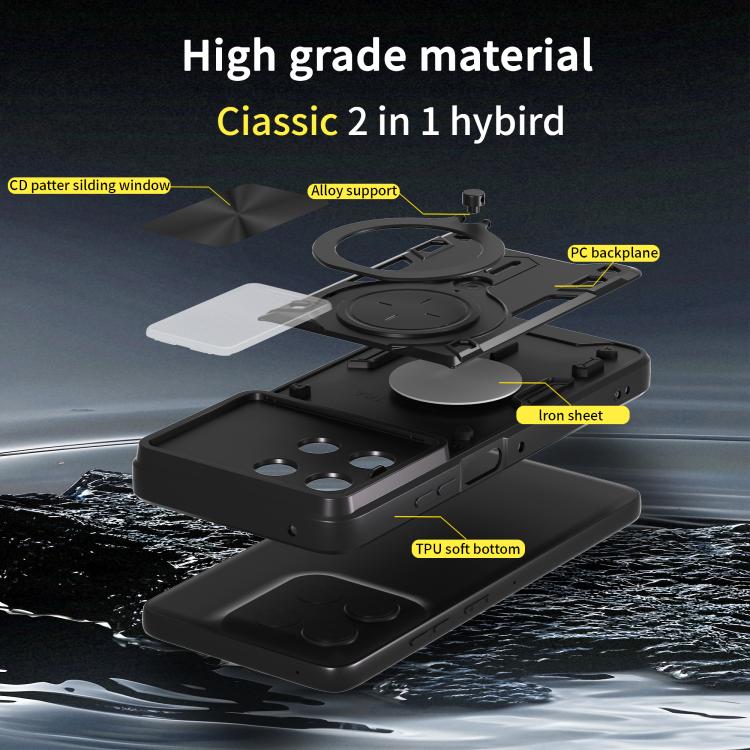 CD Texture Sliding Camshield Magnetic Holder Phone Case, For Motorola Moto G56 5G, For Motorola Moto G05, For Motorola Moto G 2025, For Motorola Moto G75 5G