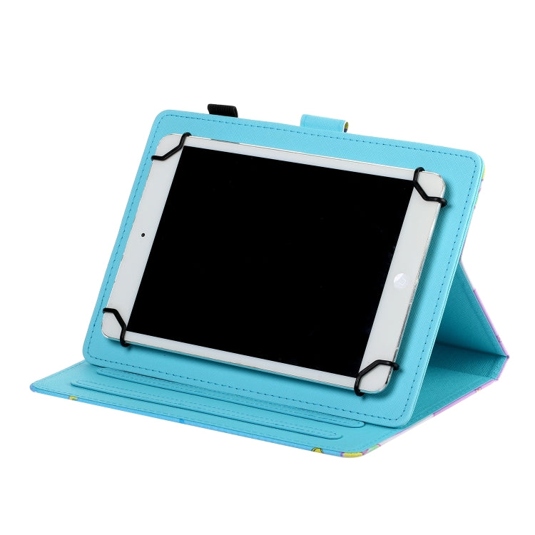 For 7 inch Universal Tablet PC Flower Pattern Horizontal Flip Leather Case with Card Slots & Holder(Small Floral)