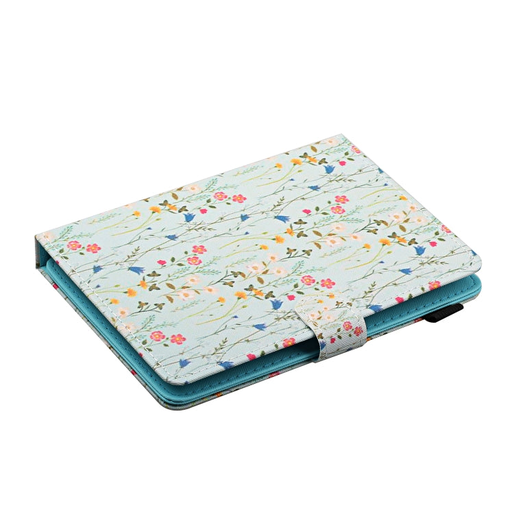 For 7 inch Universal Tablet PC Flower Pattern Horizontal Flip Leather Case with Card Slots & Holder(Small Floral)