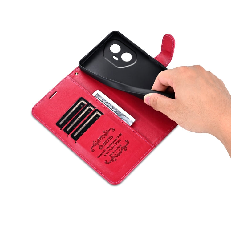 For Honor 300 AZNS Sheepskin Texture Flip Leather Phone Case(Red)