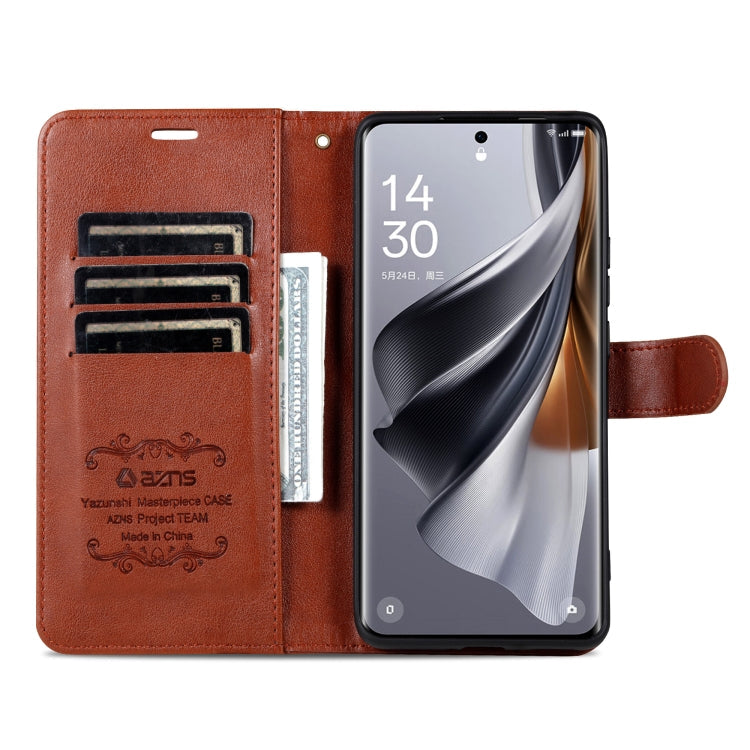 For Honor 300 AZNS Sheepskin Texture Flip Leather Phone Case(Brown)