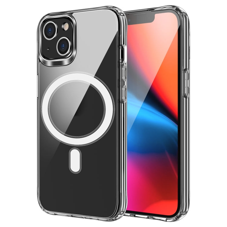 For iPhone 15 Plus Four Corner Airbags MagSafe Magnetic Phone Case(Transparent)