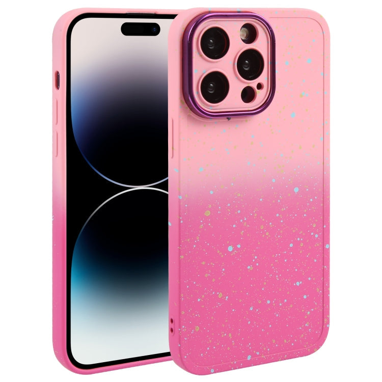Gradient Starry Silicone Phone Case with Lens Film, For iPhone 14 Plus, For iPhone 15 Pro Max, For iPhone 15 Pro, For iPhone 14