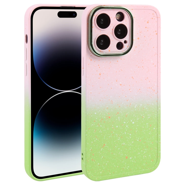 Gradient Starry Silicone Phone Case with Lens Film, For iPhone 14 Plus, For iPhone 15 Pro Max, For iPhone 15 Pro, For iPhone 14
