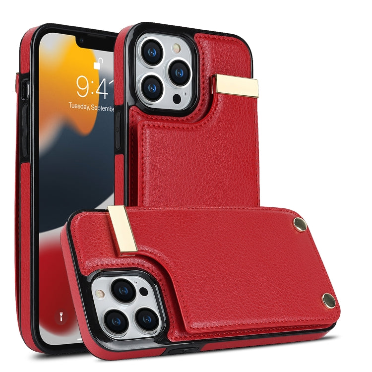 Metal Buckle Card Slots Phone Case, For iPhone 14 Pro, For iPhone 14 Pro Max, For iPhone SE 2022 / 2020 / 8 / 7, For iPhone 13 Pro Max