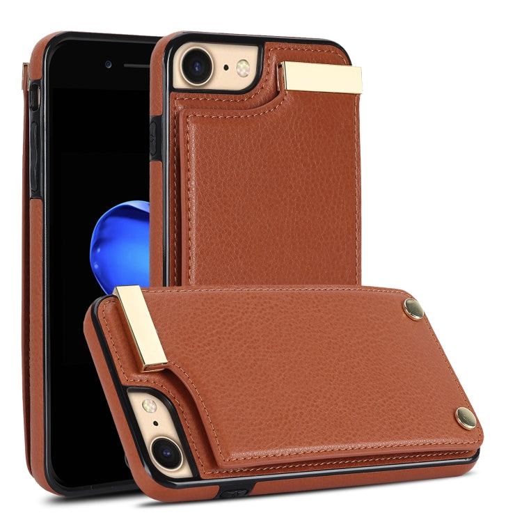 Metal Buckle Card Slots Phone Case, For iPhone 14 Pro, For iPhone 14 Pro Max, For iPhone SE 2022 / 2020 / 8 / 7, For iPhone 13 Pro Max