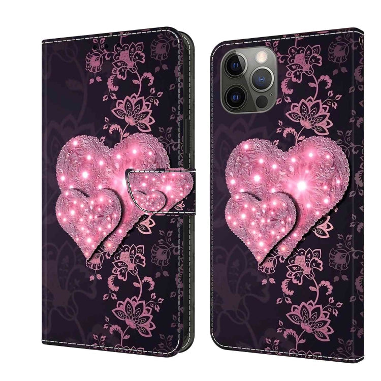 Crystal 3D Shockproof Protective Leather Phone Case, For iPhone 12 / 12 Pro