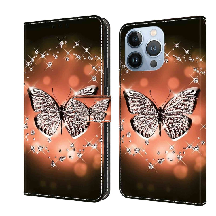 Crystal 3D Shockproof Protective Leather Phone Case, For iPhone 14 Pro Max