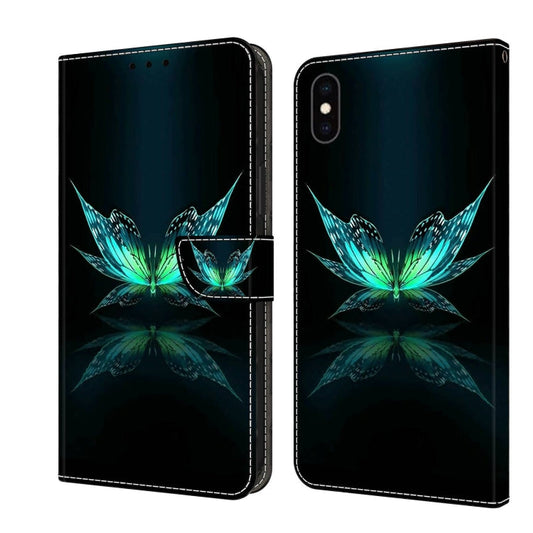 Crystal 3D Shockproof Protective Leather Phone Case, For iPhone XS Max