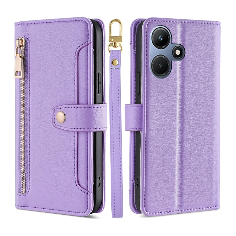 Sheep Texture Cross-body Zipper Wallet Leather Phone Case, For Infinix GT 10 Pro 5G, For Infinix Smart 7 HD, For Infinix Note 30 VIP 5G, For Infinix Hot 30i 4G