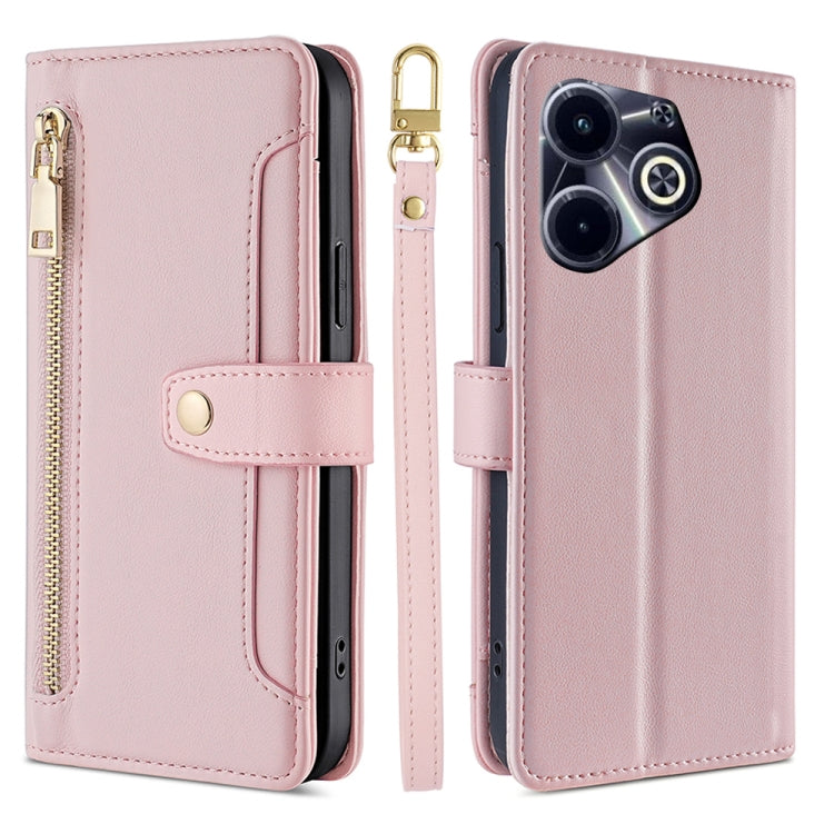 Sheep Texture Cross-body Zipper Wallet Leather Phone Case, For Infinix Note 40 Pro 4G, For Infinix Note 40 Pro 5G, For Infinix Note 40 4G, For Infinix Hot 40i