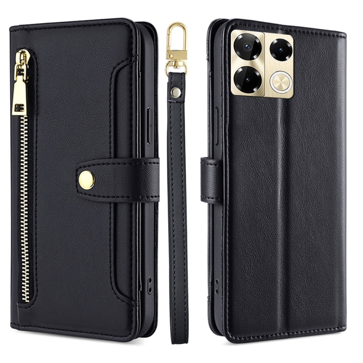Sheep Texture Cross-body Zipper Wallet Leather Phone Case, For Infinix Note 40 Pro 4G, For Infinix Note 40 Pro 5G, For Infinix Note 40 4G, For Infinix Hot 40i