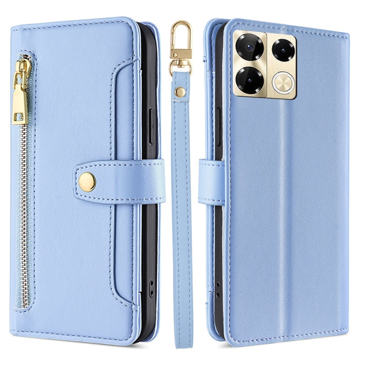 Sheep Texture Cross-body Zipper Wallet Leather Phone Case, For Infinix Note 40 Pro 4G, For Infinix Note 40 Pro 5G, For Infinix Note 40 4G, For Infinix Hot 40i