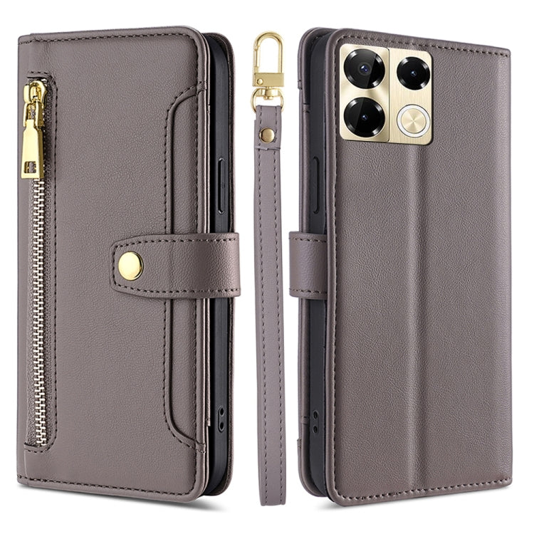 Sheep Texture Cross-body Zipper Wallet Leather Phone Case, For Infinix Note 40 Pro 4G, For Infinix Note 40 Pro 5G, For Infinix Note 40 4G, For Infinix Hot 40i